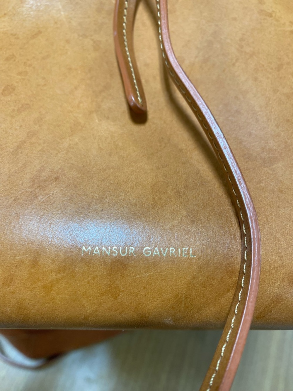 Mansur Gavriel Calfskin Mini Bucket Bag Sun - Picture 9 of 16